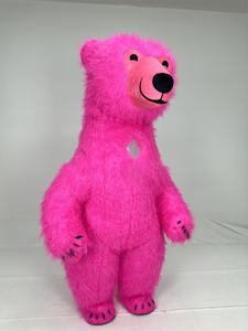 ชุดหมีขั้วโลกสีแดงกุหลาบใหญ่สำหรับกิจกรรมกลางแจ้งกำหนดเองชุดมาสคอตเดินมีขนยาวชุดระเบิดสำหรับความบันเทิง - Product Image 2