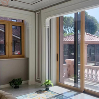 Fenêtre à battant DEMEA moderne en bois recouvert d'aluminium, résistante aux ouragans, double vitrage trempé, ouverture manuelle pour maison résidentielle