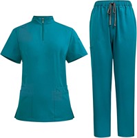Ensembles d'uniformes de spa de manucure professionnelle avec haut de gommage à col en V et pantalon de survêtement Cargo pour le personnel médical
