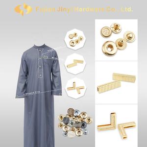 Botón Jinyi de fábrica Thobe decorativo 10mm 12mm redondo de aleación de Zinc Botón de 4 partes Logotipo de prensa botones a presión de Metal personalizados para ropa - Product Image 2