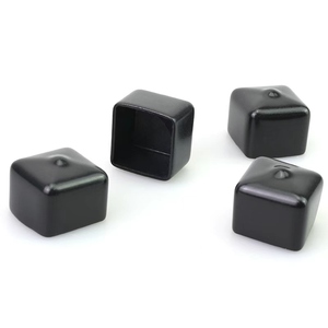PVC Cap Square - Black 50x50mm for Pipe Protection