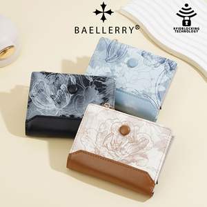 Billetera Rfid Pu Cuero Mujer Dama Baellerry Designer Wallet Mujer Custom Leather Card Holder Slim Small pop up Wallet para niñas - Product Image 5