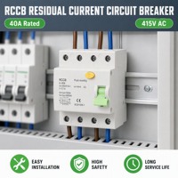 Disjoncteur différentiel CNFLY F364 4 pôles 40A RCCB 240/415V 6KA 50/60Hz Protection contre les fuites à la terre Norme IEC61008-1 Cuivre PA66 Montage sur rail