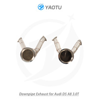 Downpipe YT SS304 dengan Katalis Tiga Arah, Insulasi Panas, Cocok untuk Audi D5 A8 3.0T, Part Modifikasi Knalpot Mobil