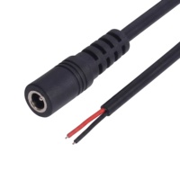 Câble d'extension d'alimentation SHAN WEI de haute qualité en cuivre PVC DC 5,5*2,1 mm, prise femelle à extrémité ouverte, 30V, 2 conducteurs, 5521