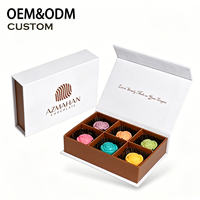 Caja de Embalaje de Lujo para Chocolate, Personalizada, de Dos Tonos, Magnética, con Tapa Abatible, Portátil, Ecológica, de Papel Rígido, para Mini Tartas y Trufas, con Laminado Mate