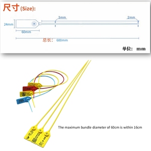 Bán buôn tùy chỉnh <span class=keywords><strong>in</strong></span> ấn dùng một lần tự khóa Nhựa an ninh con dấu có thể điều chỉnh Con dấu nhựa Zip Tie tag - Product Image 2