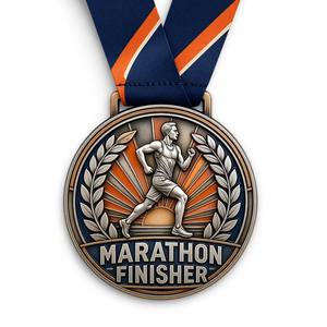 Manufacturer Custom Logo Painted Metal Zinc Alloy Custom Color Gravure Printed Personalized Medal Award <b>Ribbon</b> Awards Trophies - Product Image 4