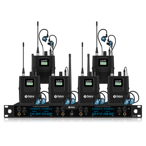 Sistema di monitoraggio in-ear wireless UHF Debra Audio ER-404 con 6 canali, cancellazione del rumore, XLR, per DJ e palcoscenico - Product Image 1