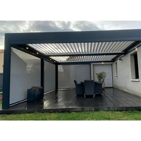 Pergola motorisée moderne de luxe en aluminium à lames orientables 6x6 3x3 3x4, résistance au vent 180-220 km/h, imperméable, auvent de jardin rétractable