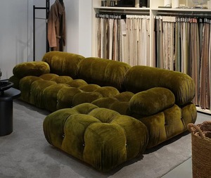 EU Luxury Living Room Modular Tufted Recliner Boucle Fabric Sectional Velvet <b>Bed</b> Customized Color-Mario Bellini Design - Product Image 1