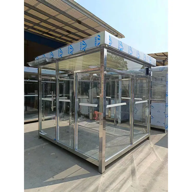 Kiosque temporaire mobile Cabine de sécurité Cabane extérieure préfabriquée en métal Boîte sentinelle élégante Cabine de garde de sécurité portable moderne