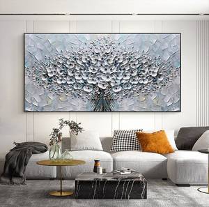 SQ flor abstracta grande pintada a mano flor pintura al óleo sobre lienzo pintura al óleo Floral texturizada moderna <span class=keywords><strong>para</strong></span> <span class=keywords><strong>sala</strong></span> <span class=keywords><strong>de</strong></span> estar - Product Image 2