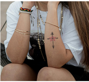 Adesivi personalizzabili per tatuaggi a secco 90*60mm materiale in PVC per trasferimento a stampa senza bisogno di acqua, nuovi design tecnologici di colore bianco - Product Image 4