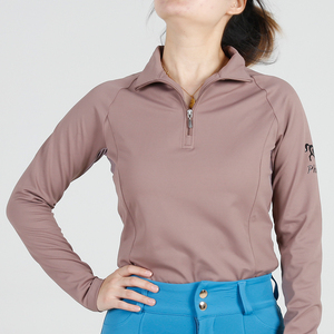 BL011 printemps et automne équestre à manches longues haut à glissière pour femmes vêtements d'équitation haute élastique confortable équipement de chevalier - Product Image 1