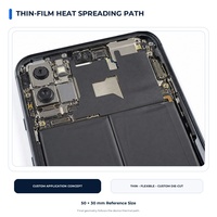 Film thermique en graphite naturel personnalisé bleu avec languette de retrait pour dissipation de chaleur pour téléphone portable, ordinateur portable, tablette et appareils électroniques