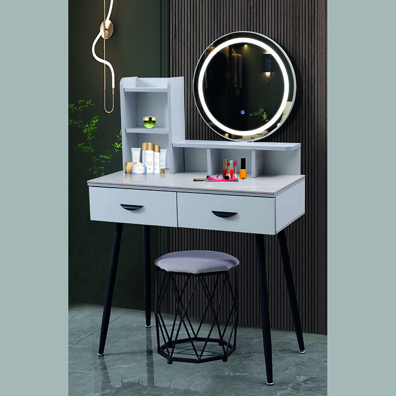 Home Furniture New Design Grey Makeup Vanity for Girls Simple Corner  Dressing Table Wood Drawer Dresser With Mirror for Bedroom| Alibaba.com