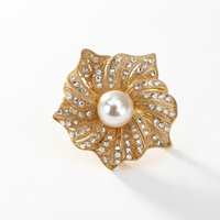 Bros Vintage Mewah untuk Wanita, Bros Bunga Mutiara Elegan dan Menawan, Pin Bros Serbaguna, Aksesoris Perhiasan Wanita Grosir