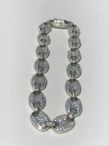 Pulseras de Eslabones Guc Ci de Aleación Unisex con Cierre de Caja, Joyería de Boda de Moda al por Mayor, Estilo Hip Hop Lujoso, 8mm de Ancho, 5ct, 19g - Product Image 6