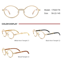 Lunettes Borregls en corne de buffle pour hommes, nouvelle marque de créateur, montures de luxe rondes avec 720 diamants, pour femmes 17550179