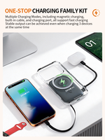 Stasiun Pengisi Daya Nirkabel Magnetik Cepat Multi Power Bank Portabel 10000mah 6 in 1 Power Bank Rumah Tangga