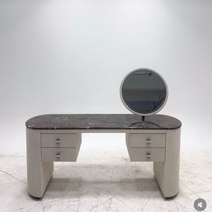 Phòng ngủ sang trọng Vanity Set đá cẩm thạch Make-up bảng cô gái mục tiêu bàn trang điểm đồ chơi bàn trang điểm với màu trắng và hiện đại LED gương - Product Image 6