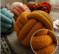 Meilleure qualité URN Flocky 2 Tube Boucle sherpa nœud boule coussin canapé décoratif décoration de maison nœud coussin oreiller