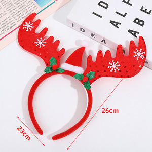 Diadema navideña de dibujos animados con cuernos de ciervo, accesorios para el cabello con diseño de árbol de Navidad, adecuados para que niños y niñas asistan a fiestas - Product Image 5
