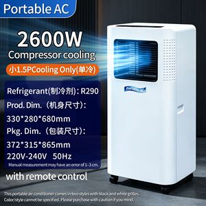Nuovo <span class=keywords><strong>Condizionatore</strong></span> d'Aria Portatile da 9000 BTU con Compressore, Solo Raffreddamento, Frequenza Fissa, Nessun Unità Esterna Richiesta, Plug & Play, Facile da Installare - Product Image 1