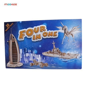 Ensemble de jouets en bois 4 en 1 pour enfants, <span class=keywords><strong>Puzzle</strong></span> <span class=keywords><strong>3D</strong></span>, bricolage pour adultes et enfants, Offre Spéciale - Product Image 4