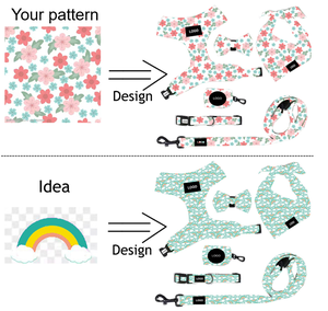 Set Pettorina per Cani in Poliestere Personalizzabile all'Ingrosso, Lussuoso Set con Stampa Personalizzata alla Moda per Tutte le Stagioni, Pettorina, Collare e Guinzaglio - Product Image 6