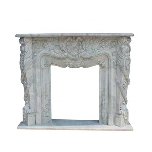 Freestanding White <strong>Marble</strong> Fireplace Mantel Antiques Style Arched Victorian Stone <strong>Slab</strong> for Hotel <strong>Hearth</strong> Victorian Gothic Western - Product Image 2