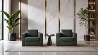 Ensemble de canapés modulaires Chesterfield de bureau en cuir synthétique moderne de luxe