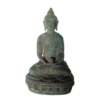 Statue de bouddha en laiton antique fait à la main noir assis Lotus Base Sculpture élégant métal artisanat déclaration pièces pour