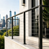 Kit de garde-corps en fil d'acier inoxydable moderne personnalisé pour villa, appartement, parc, hôtel, terrasse commerciale, balcon, escalier, résistant à la rouille