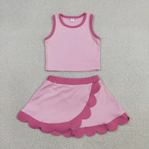 Conjunto de Ropa Deportiva para Bebés Niñas, Estilo Verano 2026, Chaleco sin Mangas con Falda de Volantes, para Yoga - Product Image 4