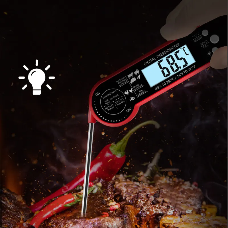 Termómetro Digital 3 en 1 para carne, termómetro Instantáneo Para Alimentos con 2 sondas con cable desmontable para asar, cocinar, barbacoa