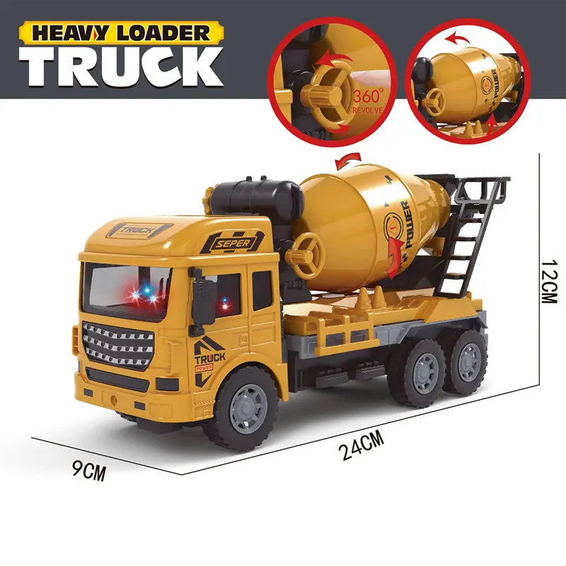 엔지니어링 사이트 모델 장난감 교반기 트럭 4 방향 원격 제어 엔지니어링 혼합 헤비 로더 세퍼 트럭