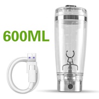 Bouteille d'eau 20OZ/600ML sans BPA alimentée par USB/batterie automatique auto-agitatrice électrique Shaker de protéines Gym Sport
