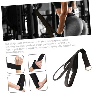 Bande de résistance double extrémité OEM en sangle polyester noire durable pour entraînement de fitness et renforcement des bras - Product Image 3