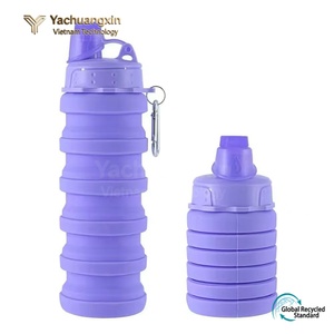 Bouteille d'eau pliable en silicone 1L, pliable, pour la randonnée en plein air, le camping, portable, violet noir - Product Image 5