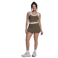 Isekafe Nouveau Short Moulant Respirant en Nylon Double Face Style Euro-Américain Color-Block avec Taille Élastique