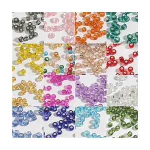 Vidro Transparente Prata Cheia Beads Espalhados Beads Handmade Bordado Beads DIY Tecido Pulseira Colar Acessórios