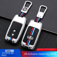 YFL Étui à clés tendance en alliage de zinc pour Toyota Land Cruiser Camry Prado Highlander, avec boucle robuste et pliable, accessoires automobiles