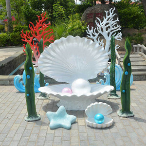 Estatua de Caballito de <span class=keywords><strong>Mar</strong></span> de Fibra de Vidrio de Tamaño Real, Escultura de <span class=keywords><strong>Coral</strong></span> Marino con Perla de Resina para Decoración de Acuarios - Product Image 5