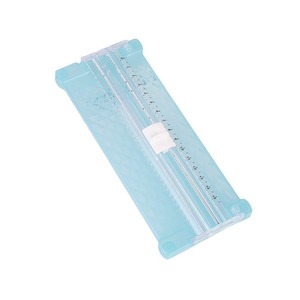 Mini cortador de papel A5, herramienta de corte manual de 15cm para papelería DIY, color morado y azul - Product Image 5
