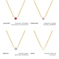 Collier en acier inoxydable pour dames Collier à breloques en zircon cubique 12 pierres de naissance Cadeau significatif pour un anniversaire