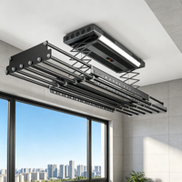 Séchoir de plafond électrique intelligent F4-SJ avec stérilisation au plasma, éclairage LED, barres pour couettes et télécommande pour la maison et la salle de bain
