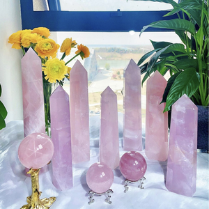 Cristales de Cuarzo Rosa Natural al por Mayor, Varitas Curativas, Gemas y Torres de Cristal para Decoración - Product Image 5