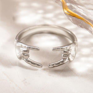 European Style Stainless Steel <b>Ring</b> For Women Geometric Design Minimalist Fashion Jewelry Gift Occasion JZ21448B - Product Image 1